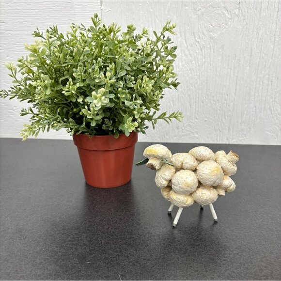 Vintage Mushroom Sheep Art Animal Figurine | Mushroom Vegetable Lamb - Picture 7 of 10